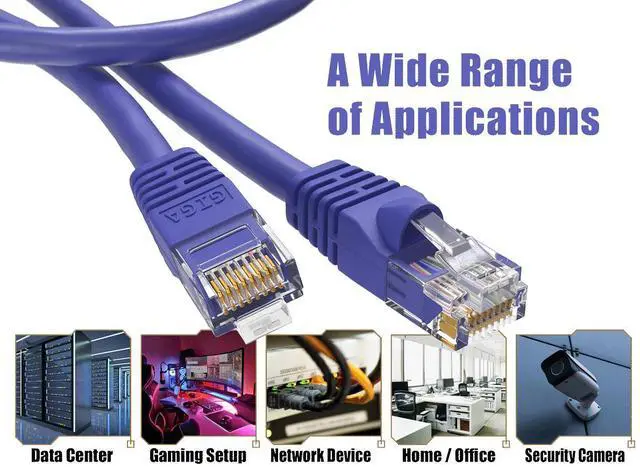 Alt view image 5 of 6 - Cable Leader 75ft Cat6 Ethernet Cable / High Speed LAN Patch Cable, 1 Gigabit RJ45, 550MHz 24AWG Bare Copper UTP, Purple, for Home, Office, Gaming & Router