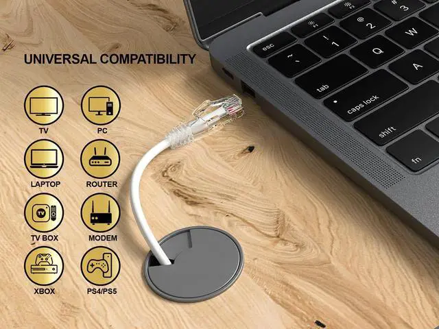 Alt view image 5 of 6 - Cable Leader 25ft Cat6 Slim Ethernet Cable / Mini LAN Patch Cable, 1 Gigabit RJ45, 250MHz 28AWG Bare Copper UTP, White, for Patch Panel, Wall & Behind Desk