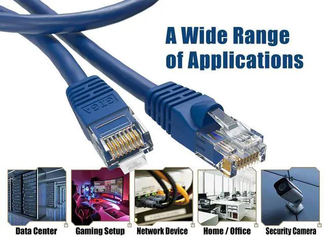 Alt view image 4 of 6 - Cable Leader 18in Cat6 Ethernet Cable / High Speed LAN Patch Cable, 1 Gigabit RJ45, 550MHz 24AWG Bare Copper UTP, Blue, for Home, Office, Gaming & Router