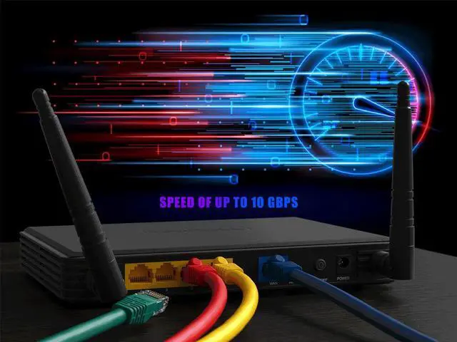 Alt view image 5 of 6 - Cable Leader 18in Cat6 Ethernet Cable / High Speed LAN Patch Cable, 1 Gigabit RJ45, 550MHz 24AWG Bare Copper UTP, Blue, for Home, Office, Gaming & Router