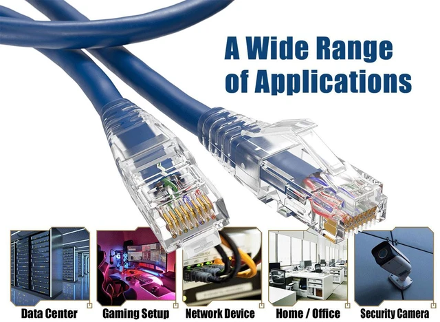 Alt view image 5 of 6 - Cable Leader 5ft Cat6 Ethernet Cable / High Speed LAN Patch Cable, 1 Gigabit RJ45, 550MHz 24AWG Bare Copper UTP, Blue, for Home, Office, Gaming & Router