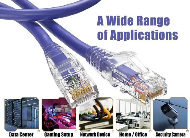 Alt view image 5 of 6 - Cable Leader 25ft Cat6 Ethernet Cable / High Speed LAN Patch Cable, 1 Gigabit RJ45, 550MHz 24AWG Bare Copper UTP, Purple, for Home, Office, Gaming & Router