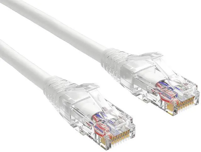 Main image of Cable Leader 10ft Cat6 Ethernet Cable / High Speed LAN Patch Cable, 1 Gigabit RJ45, 550MHz 24AWG Bare Copper UTP, White, for Home, Office, Gaming & Router