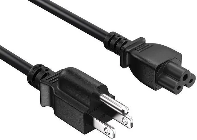 Main image of Cable Leader 1ft NEMA 5-15P 3-Prong to IEC C5 Notebook Power Cord, 18 AWG, Black - Cloverleaf AC Cord for Laptop, Printer & Electronics, UL Listed