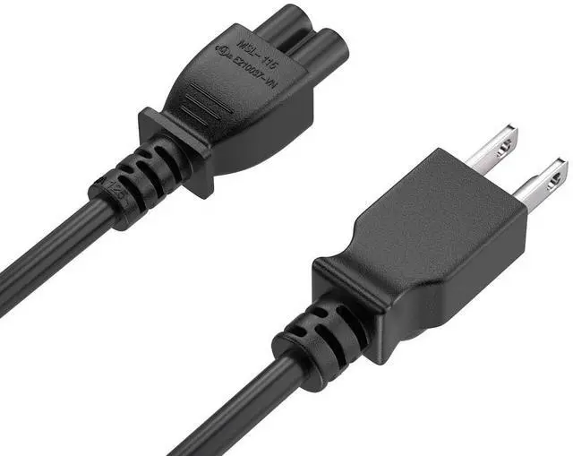 Alt view image 2 of 6 - Cable Leader 1ft NEMA 5-15P 3-Prong to IEC C5 Notebook Power Cord, 18 AWG, Black - Cloverleaf AC Cord for Laptop, Printer & Electronics, UL Listed