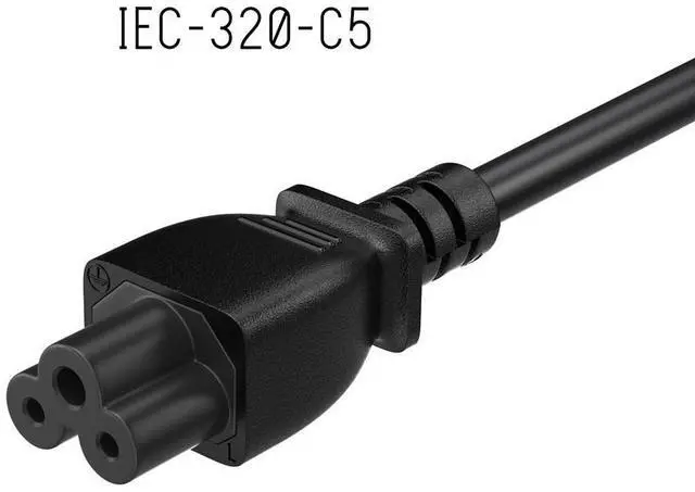 Alt view image 5 of 6 - Cable Leader 1ft NEMA 5-15P 3-Prong to IEC C5 Notebook Power Cord, 18 AWG, Black - Cloverleaf AC Cord for Laptop, Printer & Electronics, UL Listed