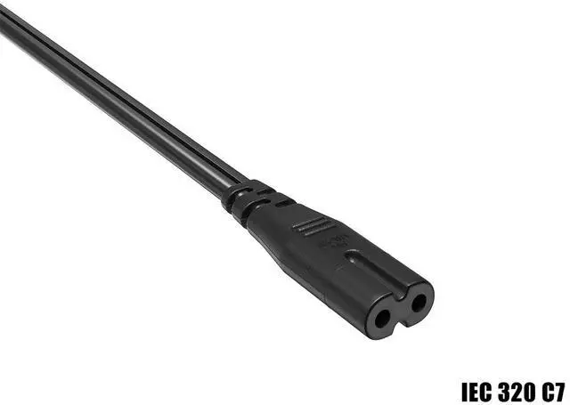 Alt view image 3 of 6 - Cable Leader 6ft IEC C14 to IEC C7 Notebook Power Cord, 18 AWG, Black - Figure-8 AC Cord for Laptop, Printer & Electronics