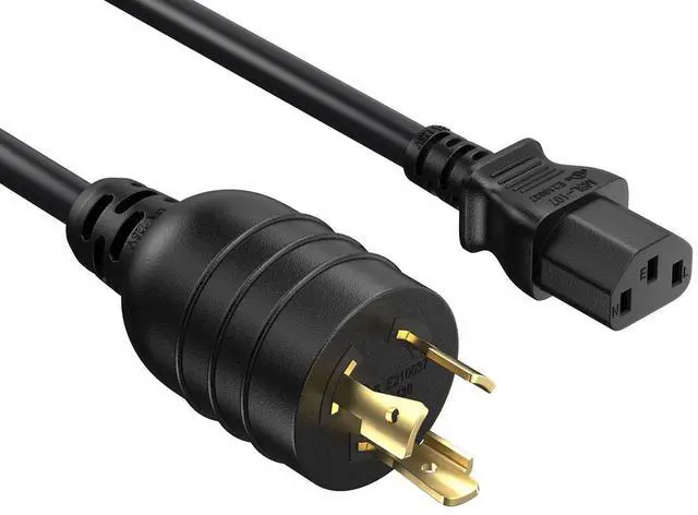 Main image of Cable Leader 12ft NEMA L5-20P to C13 Locking Power Cord, 14 AWG SJT 15A/125V, Black - Twist-Lock Server & PDU Power Cable, UL Listed