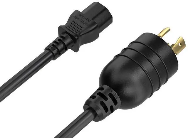 Alt view image 2 of 6 - Cable Leader 12ft NEMA L5-20P to C13 Locking Power Cord, 14 AWG SJT 15A/125V, Black - Twist-Lock Server & PDU Power Cable, UL Listed
