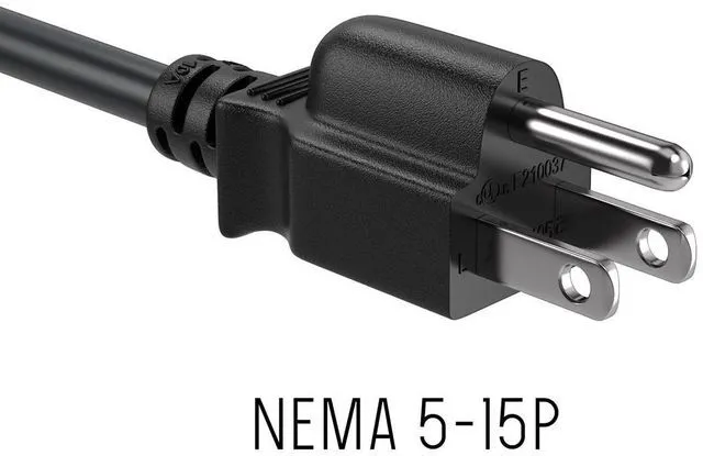 Alt view image 5 of 7 - Cable Leader 7ft NEMA 5-15P to C13 Power Cord, 18 AWG SJT 10A/125V, Black - PC, Monitor & Computer AC Power Cord, UL Listed
