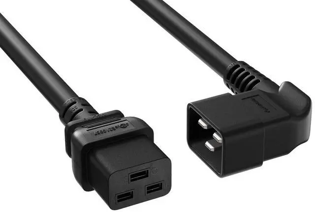 Main image of Cable Leader 10ft IEC C20 to C19 Heavy Duty Power Extension Cord, 12 AWG SJT 20A/250V, Black - Server Rack PDU Jumper Extension Cable, IEC 60320, UL Listed