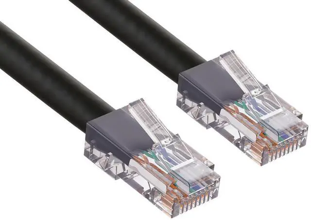 Main image of Cable Leader 25ft Cat6 Non-Booted Ethernet Cable / LAN Patch Cable, 1 Gigabit RJ45, 550MHz 24AWG Bare Copper UTP, Black, for Patch Panel, Data Center & High-Density
