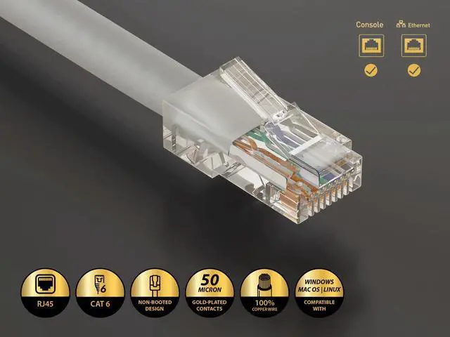 Alt view image 2 of 4 - Cable Leader 25ft Cat6 Non-Booted Ethernet Cable / LAN Patch Cable, 1 Gigabit RJ45, 550MHz 24AWG Bare Copper UTP, Gray, for Patch Panel, Data Center & High-Density