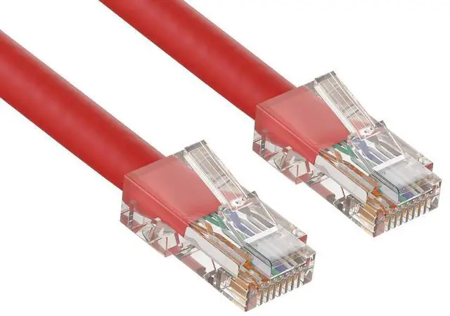 Main image of Cable Leader 2ft Cat6 Non-Booted Ethernet Cable / LAN Patch Cable, 1 Gigabit RJ45, 550MHz 24AWG Bare Copper UTP, Red, for Patch Panel, Data Center & High-Density
