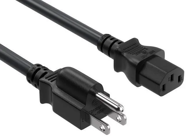Main image of Cable Leader 25ft NEMA 5-15P to C13 Power Cord, 16 AWG SJT 13A/125V, Black - PC, Monitor & Computer AC Power Cord, UL Listed