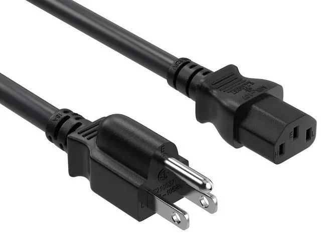 Main image of Cable Leader 2ft NEMA 5-15P to C13 Heavy Duty Power Cord, 14 AWG SJT 15A/125V, Black - PC, Monitor & Computer AC Power Cord, UL Listed