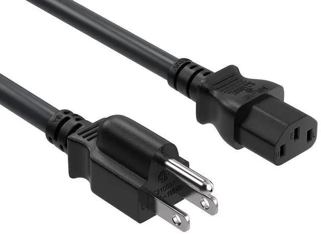 Main image of Cable Leader 4ft NEMA 5-15P to C13 Heavy Duty Power Cord, 14 AWG SJT 15A/125V, Black - PC, Monitor & Computer AC Power Cord, UL Listed