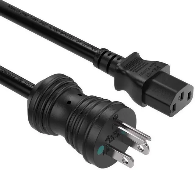 Main image of Cable Leader 6ft NEMA 5-15P to C13 Heavy Duty Power Cord, 14 AWG SJT 15A/125V, Black - PC, Monitor & Computer AC Power Cord, UL Listed