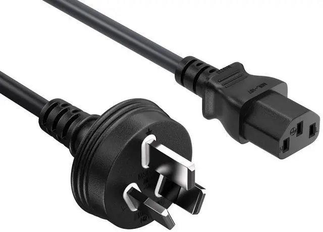 Main image of Cable Leader 6ft Australia/NZ AS3112 to IEC C13 Power Cord, 18 AWG 10A/250V, Black - Australia/NZ Mains Power Cable for Computer, Monitor & Equipment