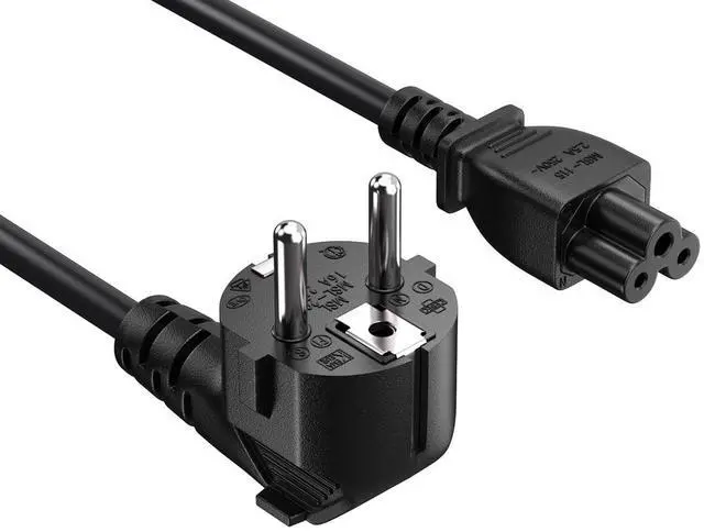 Main image of Cable Leader 6ft CEE 7/7 to C5 Laptop Power Cord, AWG, Black - Europe (Schuko) Cloverleaf AC Cord for Notebook & Electronics