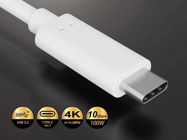 Alt view image 3 of 5 - Cable Leader 3.3ft (1m) USB C to USB C Cable 10Gbps, USB 3.2 Gen 2 Type-C Data Cable, 60W PD Fast Charging, E-Marker, 4K Video, White - for MacBook, iPhone, iPad, Samsung Galaxy & SSD