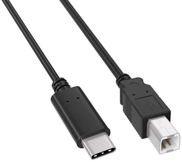 Main image of Cable Leader 10ft USB C to USB B Printer Cable, USB 2.0 Type-C to Type-B Male Cord, 480Mbps Shielded, Black - Connect a USB-C Laptop to HP Canon Epson Brother Printer, Scanner or MIDI Keyboard