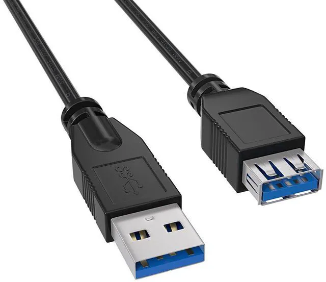 Main image of Cable Leader 1ft USB 3.0 Extension Cable, SuperSpeed Type A Male to Female Extender Cord, 5Gbps, Black - for Webcam, Printer, Keyboard, Flash Drive, VR Headset & External Hard Drive
