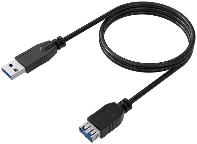 Alt view image 4 of 6 - Cable Leader 1ft USB 3.0 Extension Cable, SuperSpeed Type A Male to Female Extender Cord, 5Gbps, Black - for Webcam, Printer, Keyboard, Flash Drive, VR Headset & External Hard Drive