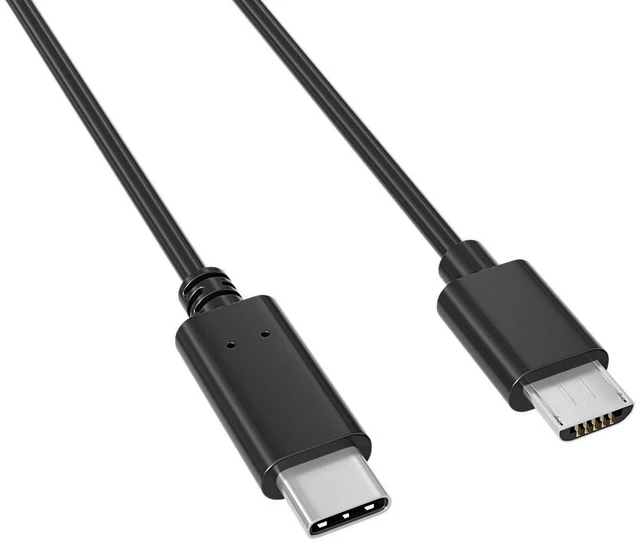 Main image of Cable Leader 6.6ft (2m) USB C to Micro USB Cable, USB 2.0 Type-C to Micro B Male Charging and Sync Cord, 480Mbps, Black - Charge Micro USB Devices from a USB-C Laptop or Charger