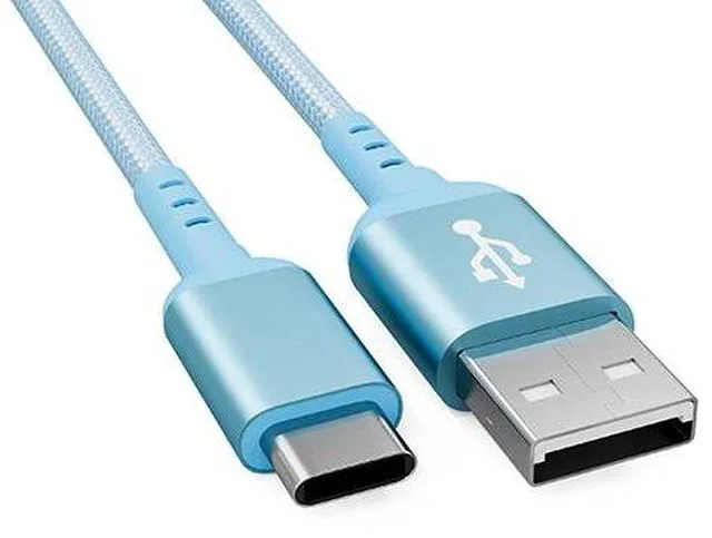 Main image of Cable Leader 3.3ft (1m) USB A to USB C Cable, Nylon Braided USB 2.0 Type-A to Type-C Charging Cable, 480Mbps 3A Fast Charge, Blue - for Samsung Galaxy, Google Pixel, Tablet & USB-C Devices