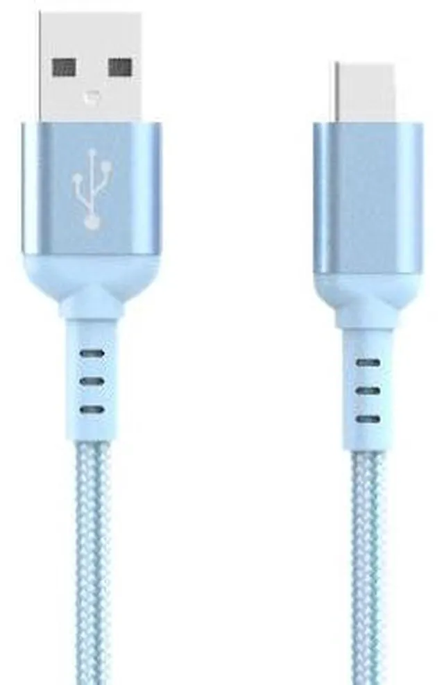 Alt view image 2 of 4 - Cable Leader 3.3ft (1m) USB A to USB C Cable, Nylon Braided USB 2.0 Type-A to Type-C Charging Cable, 480Mbps 3A Fast Charge, Blue - for Samsung Galaxy, Google Pixel, Tablet & USB-C Devices