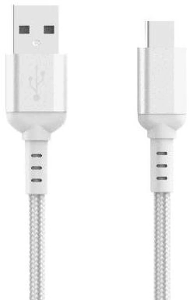 Alt view image 2 of 4 - Cable Leader 3.3ft (1m) USB A to USB C Cable, Nylon Braided USB 2.0 Type-A to Type-C Charging Cable, 480Mbps 3A Fast Charge, Silver - for Samsung Galaxy, Google Pixel, Tablet & USB-C Devices