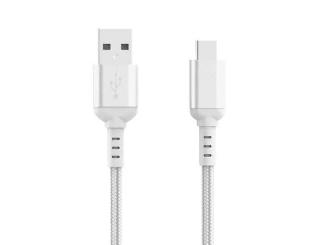 Alt view image 2 of 4 - Cable Leader 6.6ft (2m) USB A to USB C Cable, Nylon Braided USB 2.0 Type-A to Type-C Charging Cable, 480Mbps 3A Fast Charge, Silver - for Samsung Galaxy, Google Pixel, Tablet & USB-C Devices