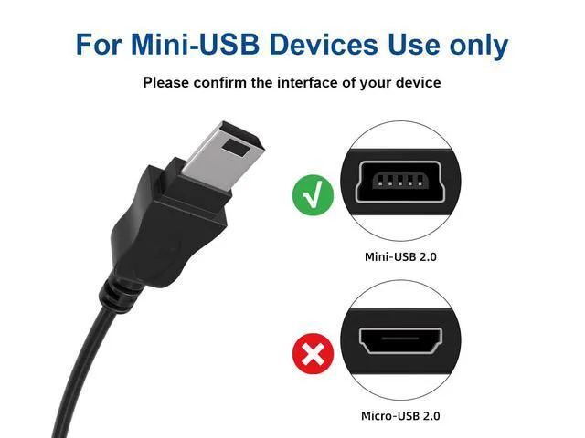 Alt view image 4 of 5 - Cable Leader 1ft Mini USB Cable, USB 2.0 Type A Male to Mini B 5-Pin Male Cord, 480Mbps, Black - for Dash Cam, GPS, Digital Camera, PS3 Controller & MP3 Player