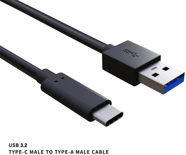 Main image of Cable Leader 1.6ft (0.5m) USB C to USB A Cable 10Gbps, USB 3.2 Gen 2 Type C to Type A Data Cable Fast Charging Cord, Black - for SSD Enclosure, Android Auto, Samsung Galaxy Phone, Tablet & Laptop