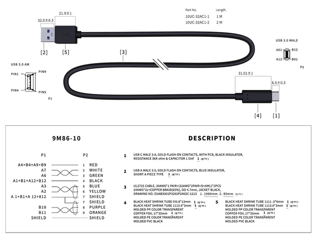 Alt view image 6 of 6 - Cable Leader 1.6ft (0.5m) USB C to USB A Cable 10Gbps, USB 3.2 Gen 2 Type C to Type A Data Cable Fast Charging Cord, Black - for SSD Enclosure, Android Auto, Samsung Galaxy Phone, Tablet & Laptop