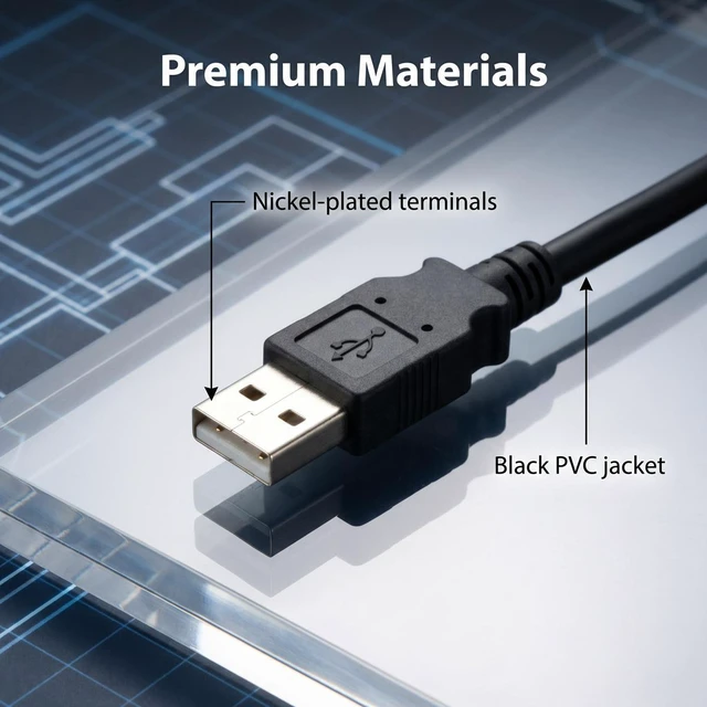 Alt view image 3 of 4 - Cable Leader 3ft USB 2.0 A to A Cable, Type A Male to Male Cord, 480Mbps Double-Shielded, Black - for Hard Drive Enclosure, DVR, Set-Top Box, KVM Switch & Industrial Equipment