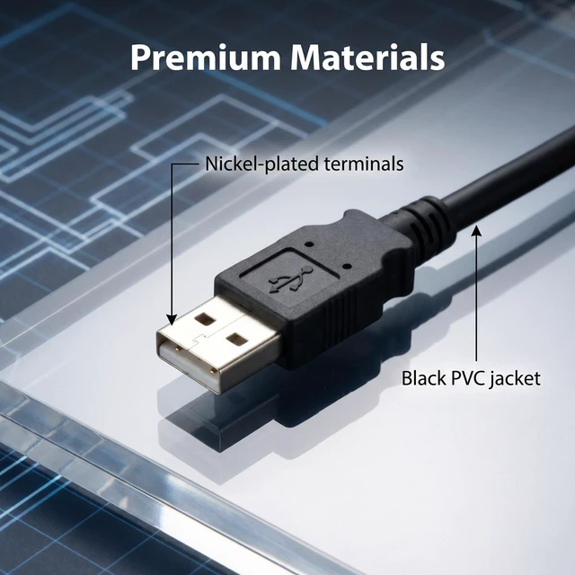 Alt view image 3 of 4 - Cable Leader 10ft USB 2.0 A to A Cable, Type A Male to Male Cord, 480Mbps Double-Shielded, Black - for Hard Drive Enclosure, DVR, Set-Top Box, KVM Switch & Industrial Equipment