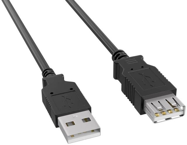Main image of Cable Leader 3ft USB Extension Cable, USB 2.0 Type A Male to Female Extender Cord, 480Mbps, Black - for Webcam, Printer, Keyboard, Mouse, Flash Drive & Wireless Receiver