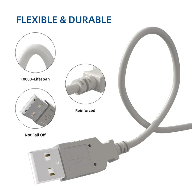 Alt view image 4 of 4 - Cable Leader 6ft USB 2.0 A to A Cable, Type A Male to Male Cord, 480Mbps Double-Shielded, Black - for Hard Drive Enclosure, DVR, Set-Top Box, KVM Switch & Industrial Equipment