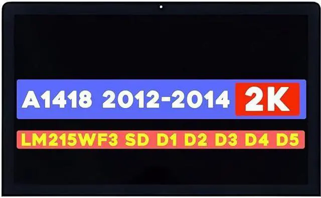 Main image of Screen Replacement LM215WF3 SD D1 D2 D3 D4 D5 for iMac A1418 2012 2013 2014 2K EMC 2544 2545 2638 2638 LCD Screen Panel + Front Glass with Adhesive Kit(not for A1418 4k)