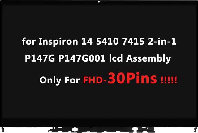 Main image of NUOLAISUN Replacement for Dell Inspiron 14 5410 7415 2-in-1 P147G P147G001 14.0" FHD LCD Display Touch Screen Digitizer Assembly Bezel Touch Control Board (Only for 30Pin) Black