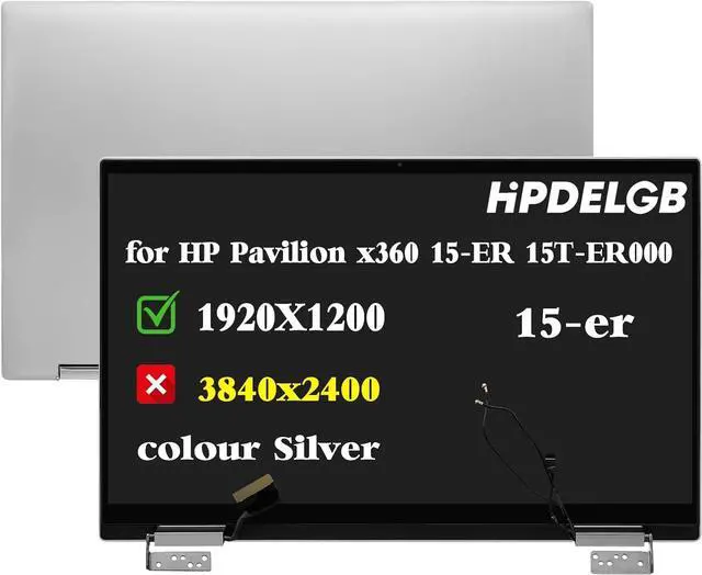 Main image of Replacement for HP Pavilion x360 15-ER 15T-ER000 15-er0010nr 15-ER0056CL 15-er0051nr M45118-001 M45119-001 1920 x 1080 FHD IPS LCD Touch Screen Digitizer Assembly Silver