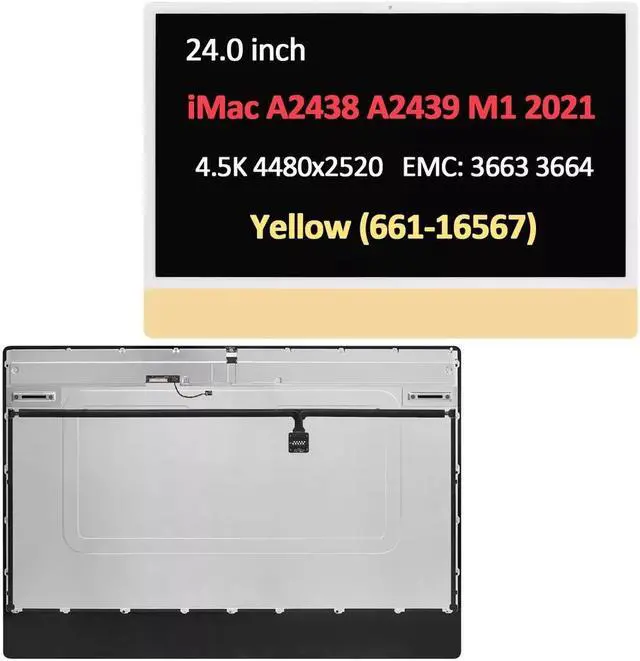 Main image of 661-16567 LCD Screen Replacement 24" for Apple iMac M1 2021 A2438 A2439 EMC 3663 3664