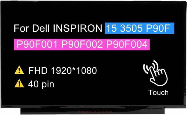 Main image of NUOLAISUN 15.6" LCD Touch Screen Replacement B156HAK02.3 LP156WFD-SPK1 for Dell INSPIRON 15 3505 P90F P90F001 P90F002 P90F004 Display Panel FHD 1920 * 1080 40 pin 60 Hz