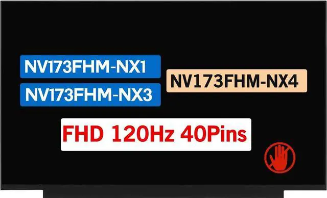 Main image of NUOLAISUN 17.3" Screen Replacement NV173FHM-NX1 V8.0 NV173FHM-NX3 NV173FHM-NX4 Non-Touch Screen FHD 1080P 40 Pins 120 Hz LCD Display Panel