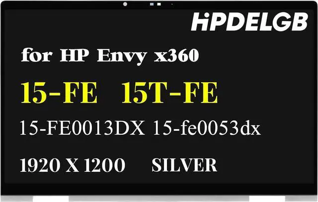 Main image of NUOLAISUN Replacement for HP Envy x360 15-FE 15T-FE 15t-fe000 15-fe0xxx 15t-fe0xx 15-FE0013DX 15-fe0053dx 15-fe0097nr N49274-001 LCD LED Screen Display Panel Silver 1920x1200 IPS (Non-OLED)