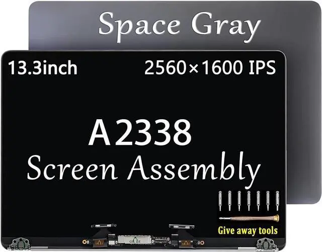 Main image of A2338 M1 M2 Screen Replacement for MacBook Pro Retina A2338 M1 M2 EMC 3578 MYD83 MYD92 MYDA2 MYDC2 MYD83LL/A MYD92LL/A MYDA2LL/A MYDC2LL/A Full LED LCD Screen Display Assembly Grey