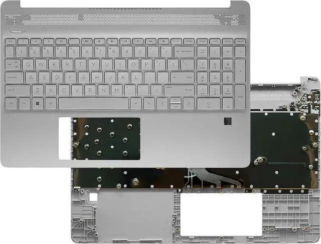 Main image of NUOLAISUN M17184-001 L63578-001 for HP 15T-DY 15-DY 15-DY2024NR Upper Case Palmrest Replacement Keyboard Assembly Silver