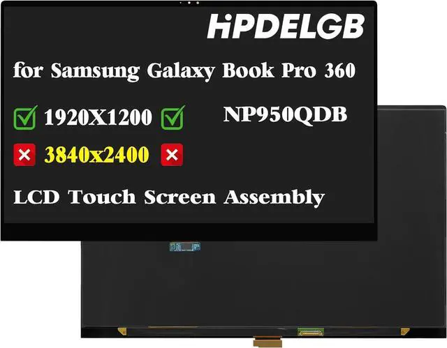 Main image of GBOLE Replacement for Samsung Galaxy Book Pro 360 NP950QDB LCD Touch Screen Assembly Replacement 1920x1080 LCD Display (Blue)